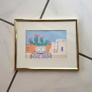 Vintage "Desert Scene" picture in frame